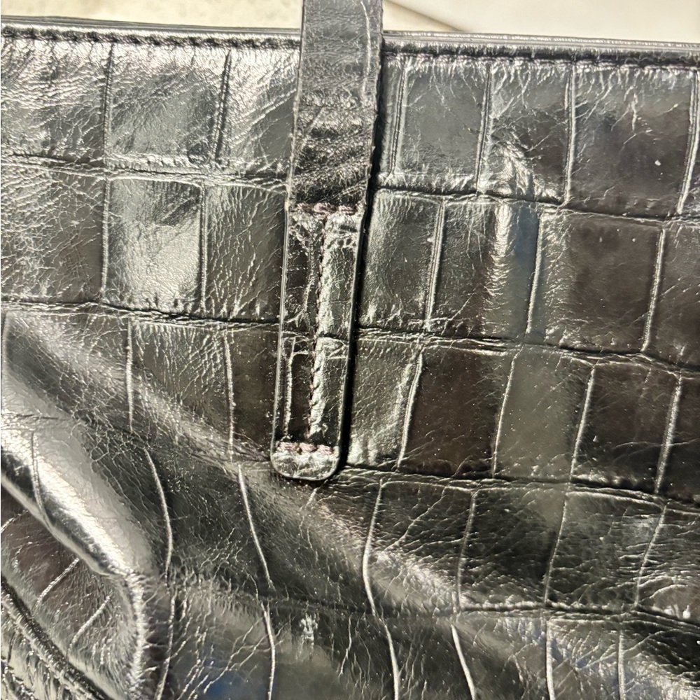 Antonio Melani Large Black Croc Tote with tons of pockets and storage - Picture 16 of 16